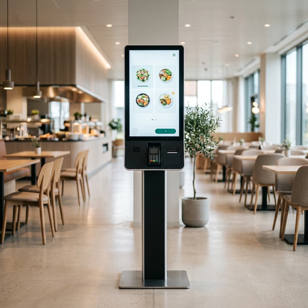 Moderner Self-Ordering-Kiosk für Cafeterien und Schulmensen