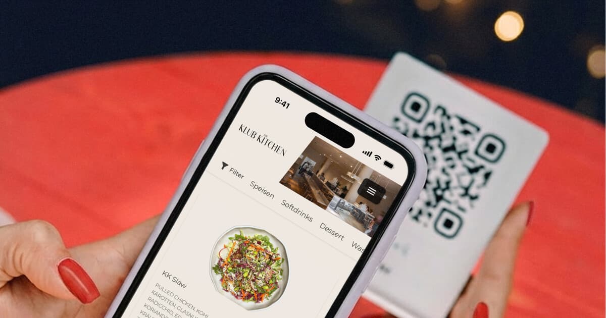Tischbestellung per QR-Code am Tisch per Smartphone