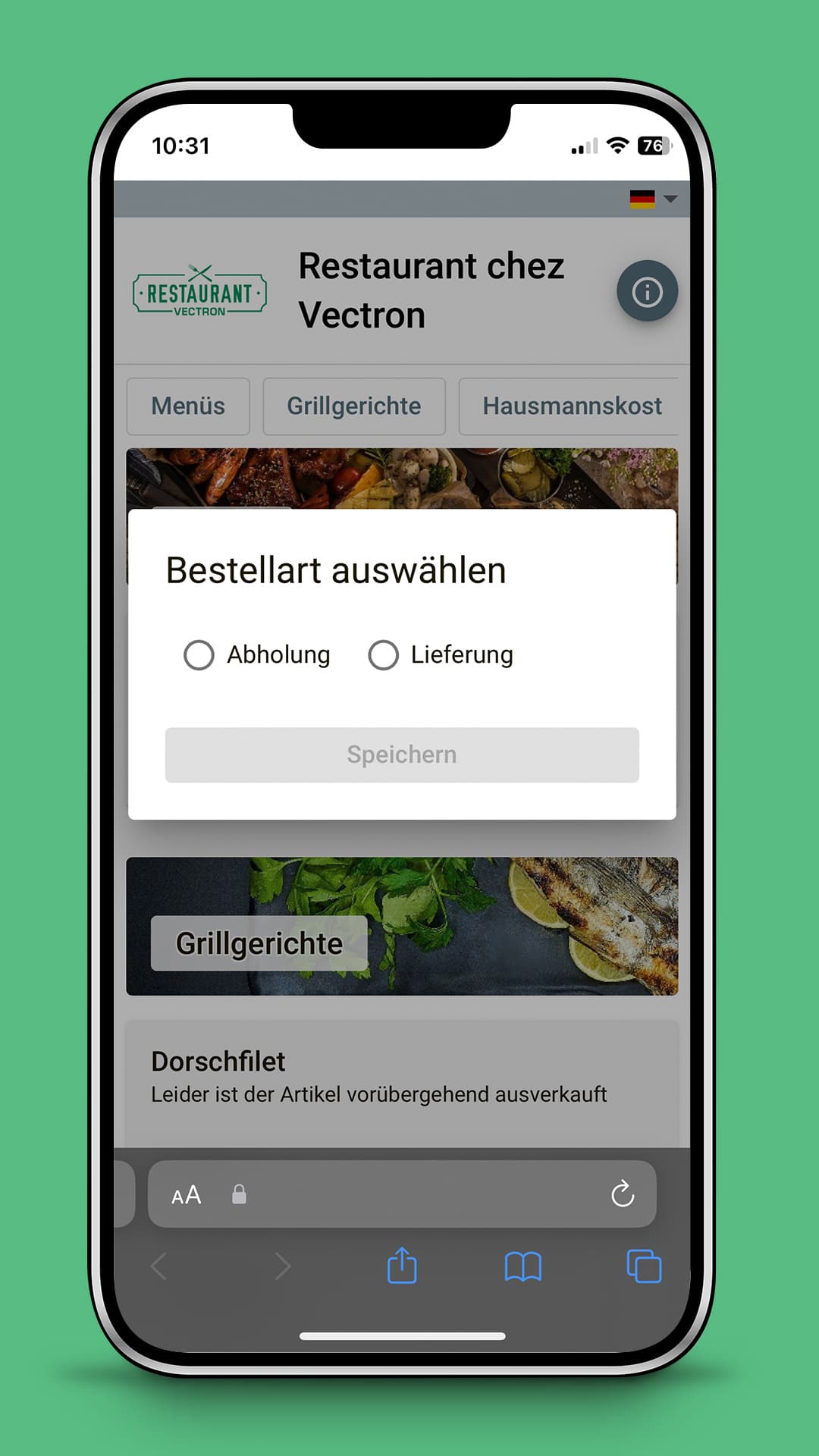 Tischbestellung & Smartpay Ansicht 4
